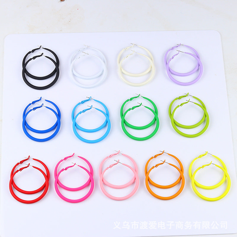 Wholesale Alloy Colorful Paint Simple Geometric Earrings