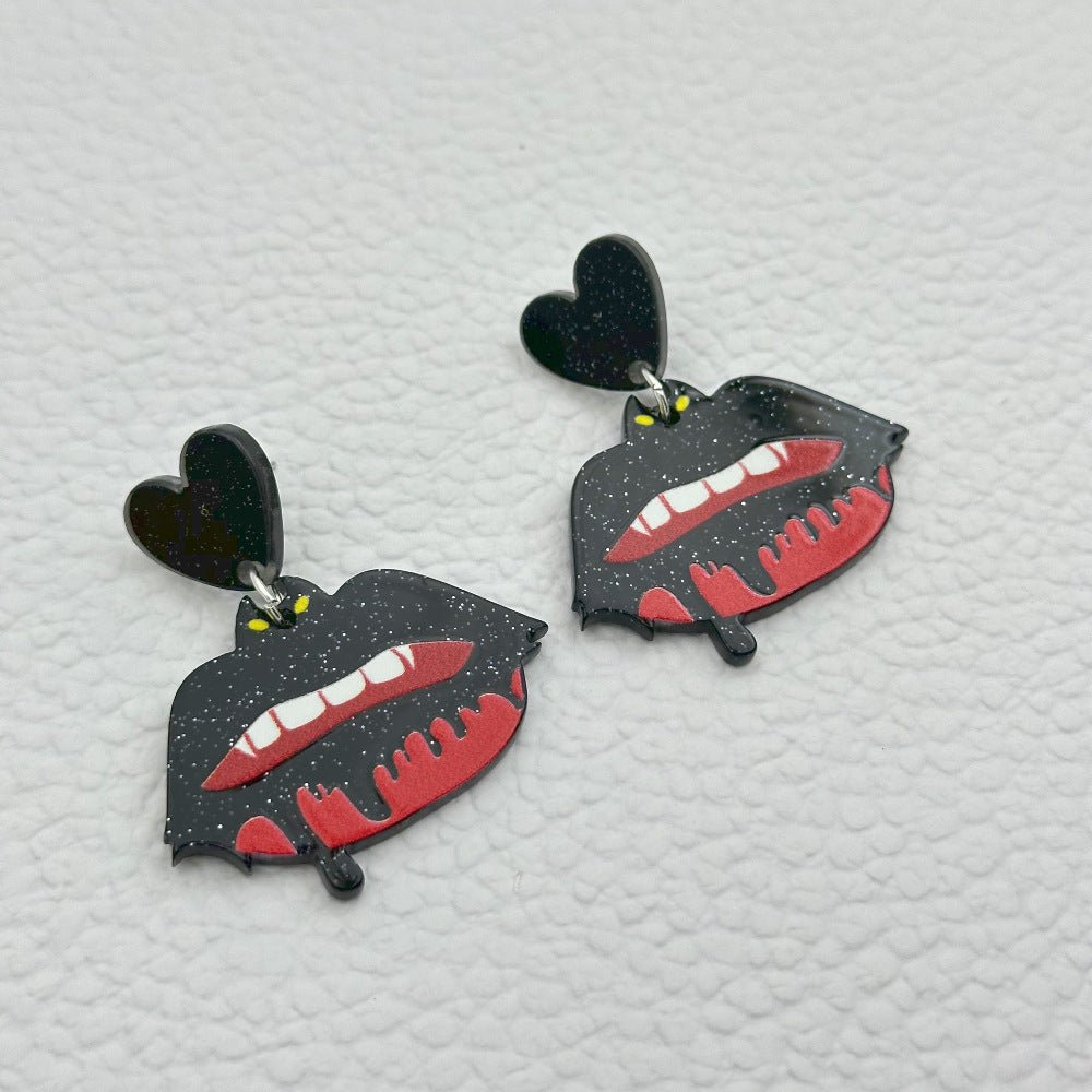 Wholesale Halloween Skull Ghost Acrylic Earrings ACC-ES-Weiw004