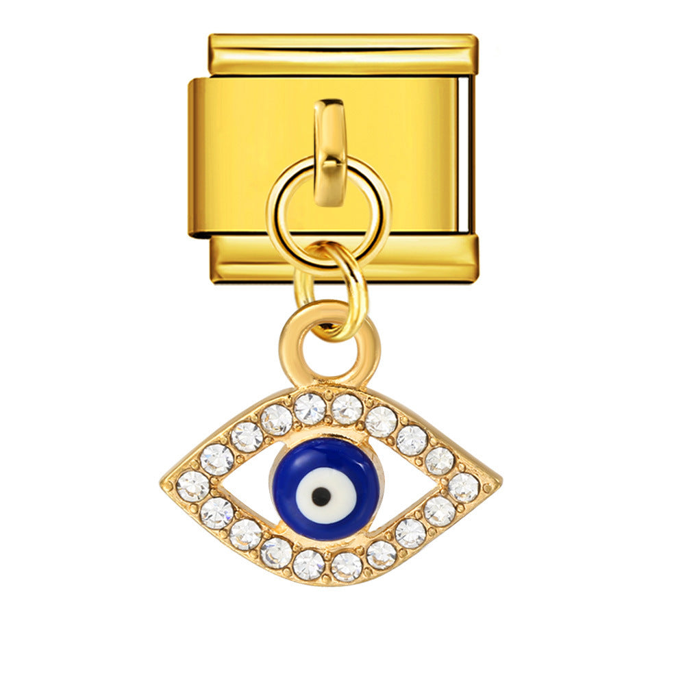 Wholesale Italian Charm Bracelet 9mm DIY Splicing Heart Pendant Stainless Steel Composable Bracelet