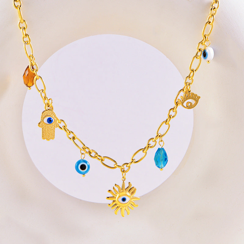 Wholesale Stainless Steel Sun Necklace AliExpress Trendy T-shirt Chain