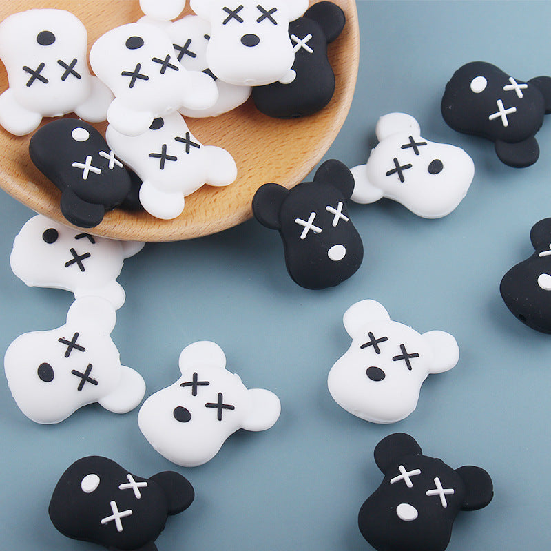 Wholesale 5pcs Silicone Bear Focal Beads ACC-BDS-GuangTian039