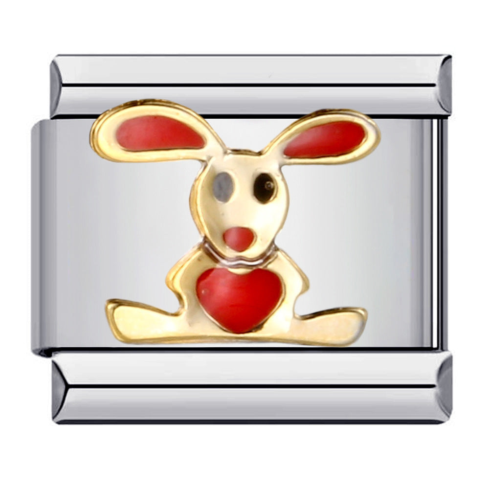 Wholesale 2PCS 9mm Italian Charm Starter Bracelets DIY square Single Section Creative Stainless Steel Composable Bracelet