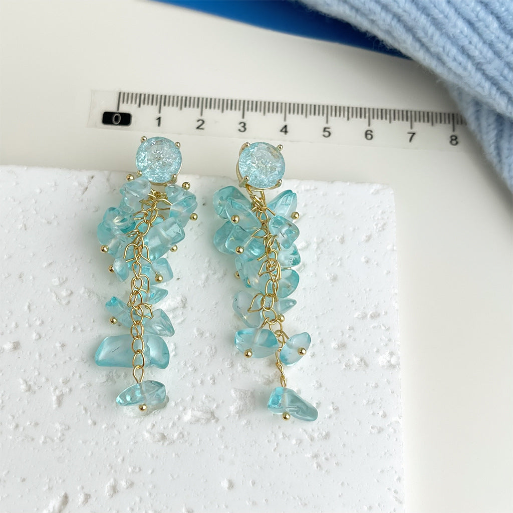 Wholesale blue oil earrings