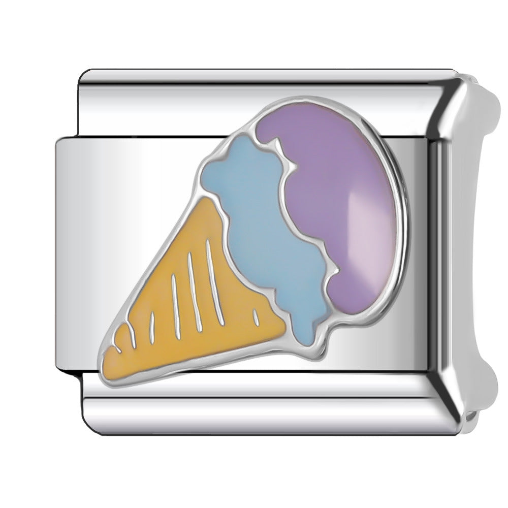 Wholesale Italian Charm Bracelet 9mm DIY Splicing Food & Beverage Series Stainless Steel Composable Bracelet