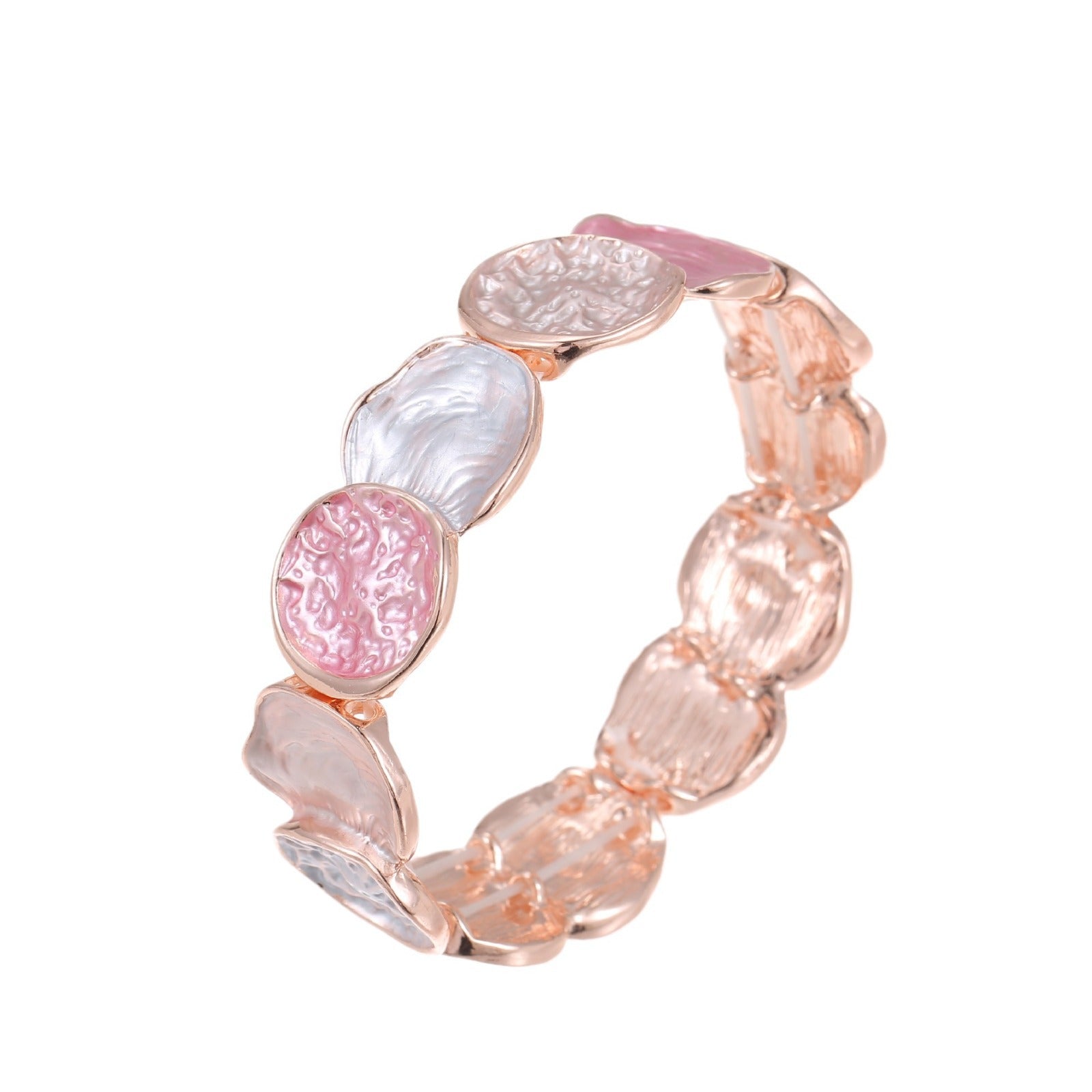 Wholesale  Enamel Color Round Geometric Line Elastic Bracelet