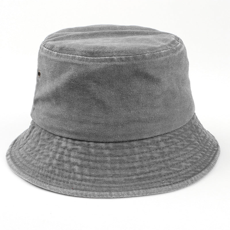 Wholesale Washed Light Basin Hat Cotton Solid Color Retro Bucket Hat ACC-HT-LueLan008