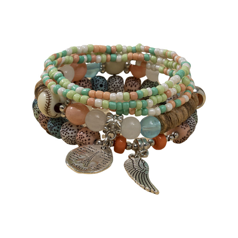 Wholesale Ethnic Style Stretch Bracelet Wing Pendant Stacking Bracelet ACC-BT-XLH007