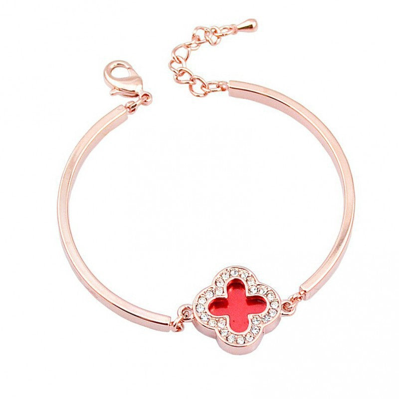 Wholesale Light Luxury Bracelet Alloy Diamond Four-leaf Clover Bracelet ACCVIP-BT-Zhum001
