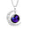 Wholesale Twelve Constellation moon necklace Time Gem crescent moon pendant with chain