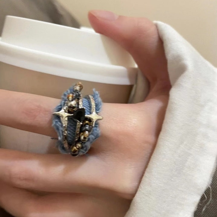 Wholesale  Four Mans Star Ring Love Opening Personality Ring