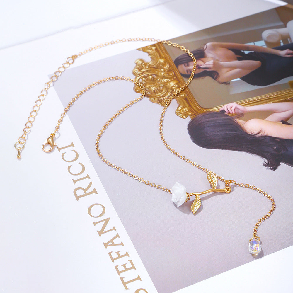 Wholesale Vintage Rose Flower Necklace Alloy Necklaces ACC-NE-ZhuJi010