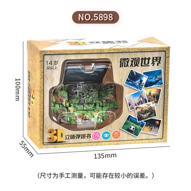 Wholesale 3D Stereo Dinosaur Foldableing Bomb Book Mini Keychain