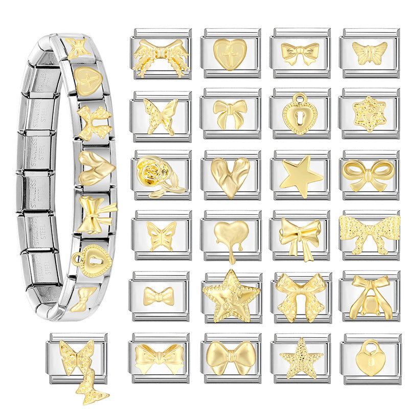 Wholesale Italian Charm Bracelet 9mm DIY Splicing Cute Creative Stainless Steel Composable Bracelet
