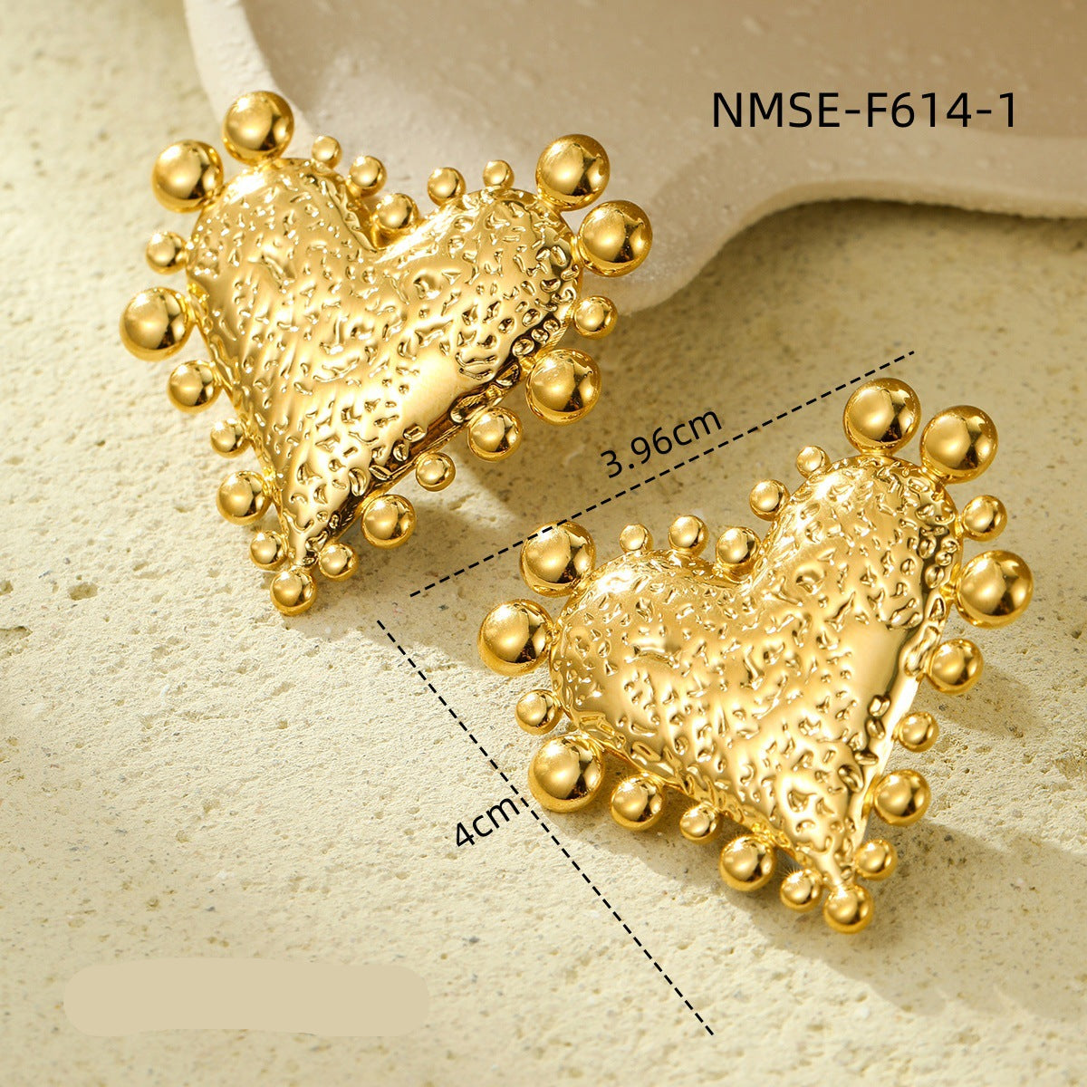 Wholesale  Retro Gold Stainless Steel Earrings Love  Earrings