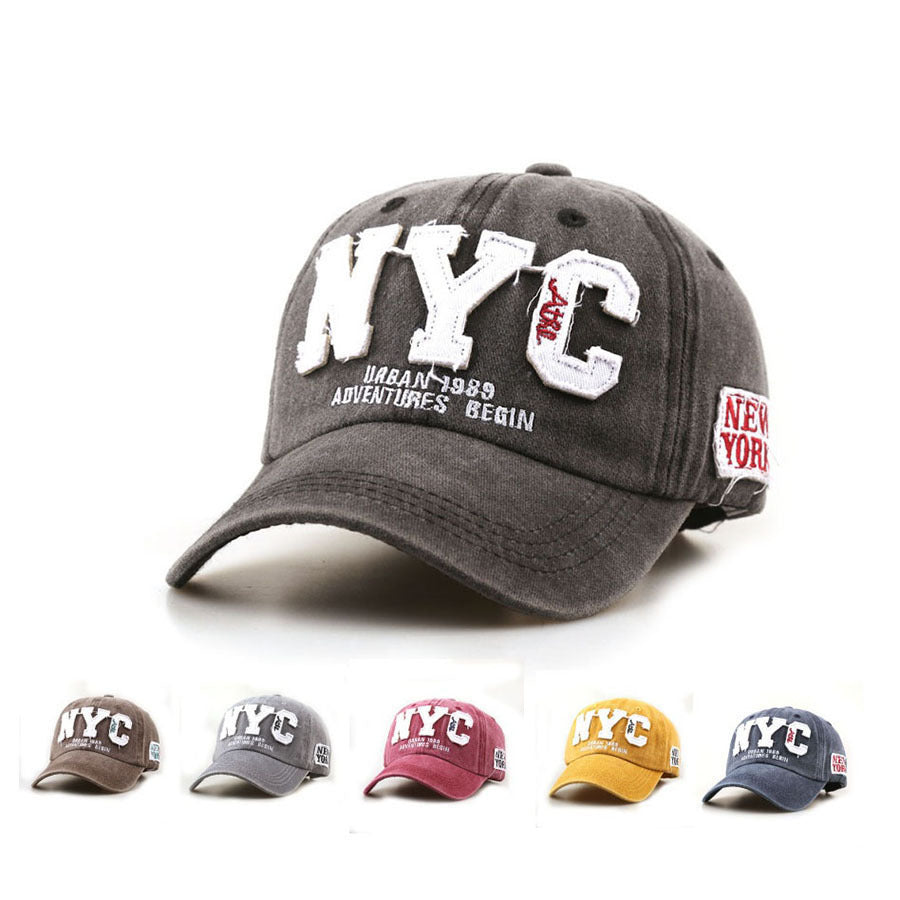 Wholesale Trendy Women' s Baseball Cap with Embroidery NYC Letters,  Black,  Sun Protection Casual Beach Hat,  Boutique Resale