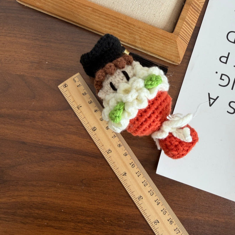 Wholesale Crochet Graduation Doll Keychain,  Wool Yarn,  Gift for Couples,  Boutique Resale