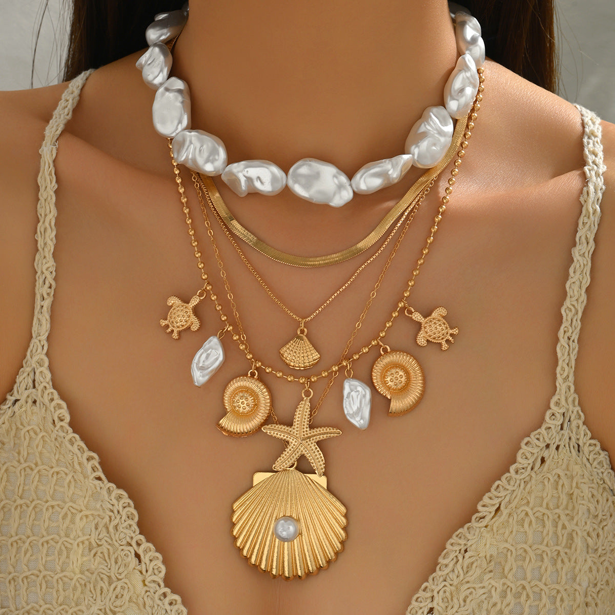 Wholesale Bohemian Shaped Pearl Necklace