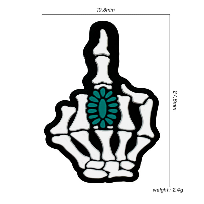 Wholesale 10pcs Silicone Cartoon Skull Finger Funny Focal Beads ACC-BDS-WDX111