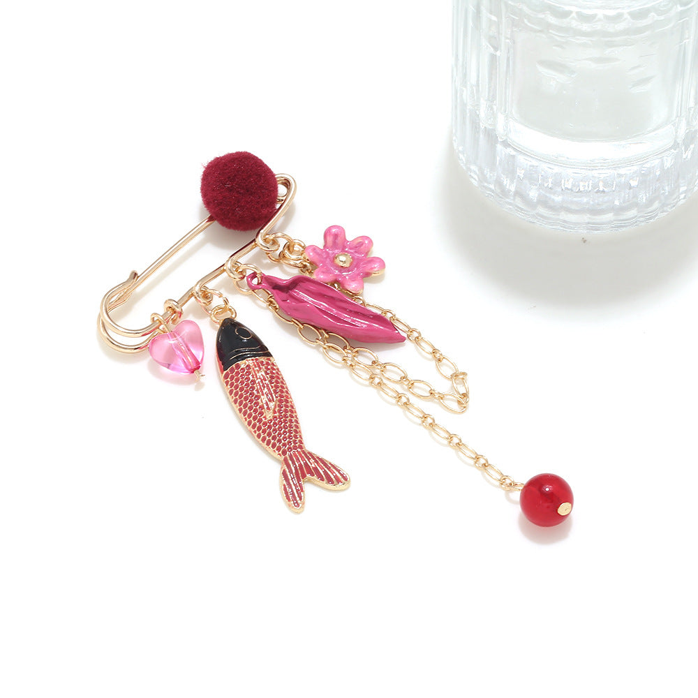 Wholesale Colorful Tropical Fish  Floral Brooch