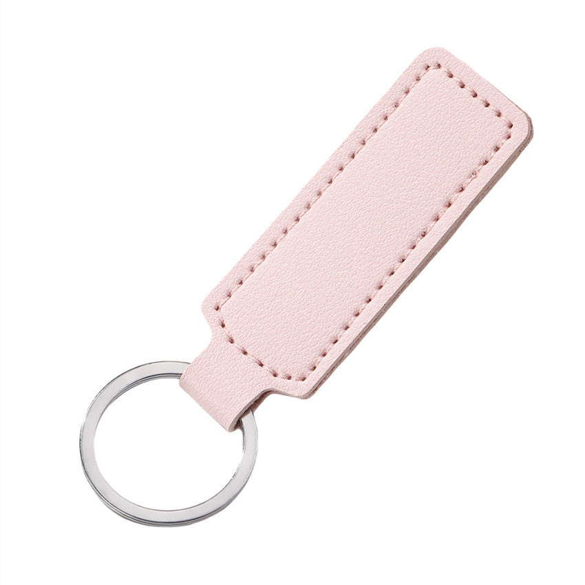 Wholesale solid color PU leather keychain