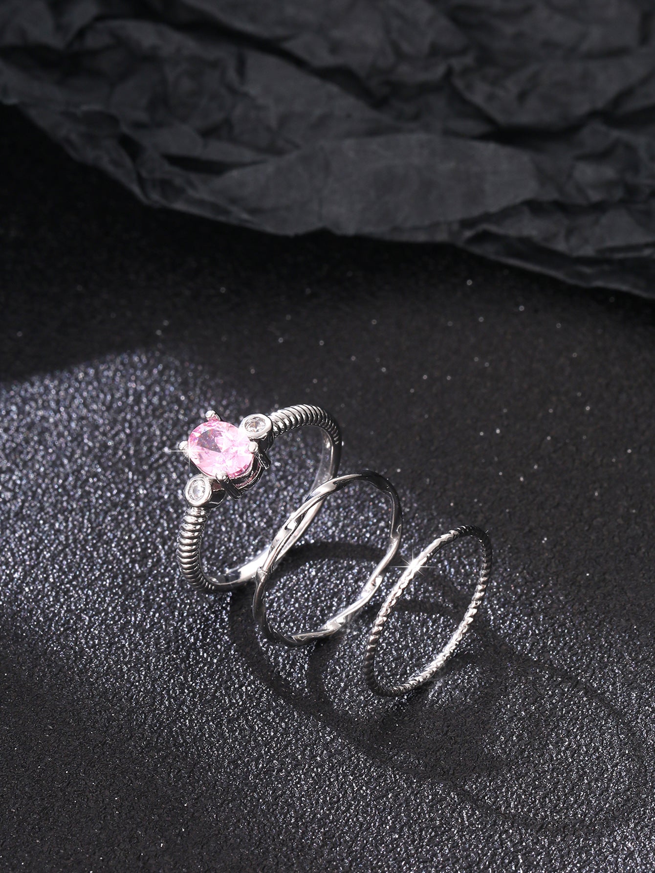 Wholesale  personality multi-piece set twisted plain ring