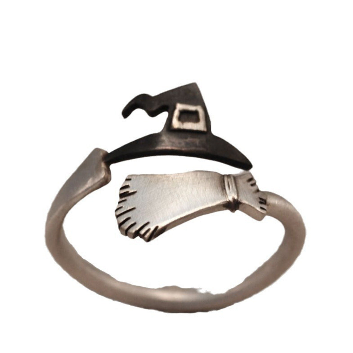 Wholesale Geometric Witch Hat Broom  Adjustable Ring