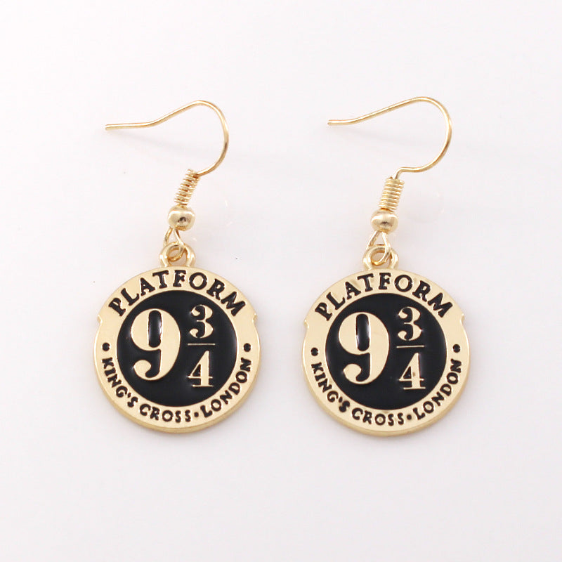 Wholesale Halloween Horror Funny Black Cat Alloy Oil Drop Earrings ACC-ES-liyao008