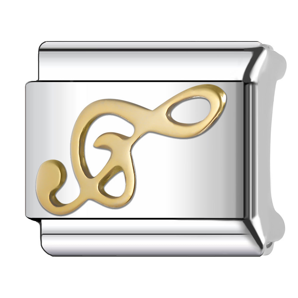 Wholesale Italian Charm Bracelet 9mm DIY Splicing Gold Series Stainless Steel Composable Bracelet