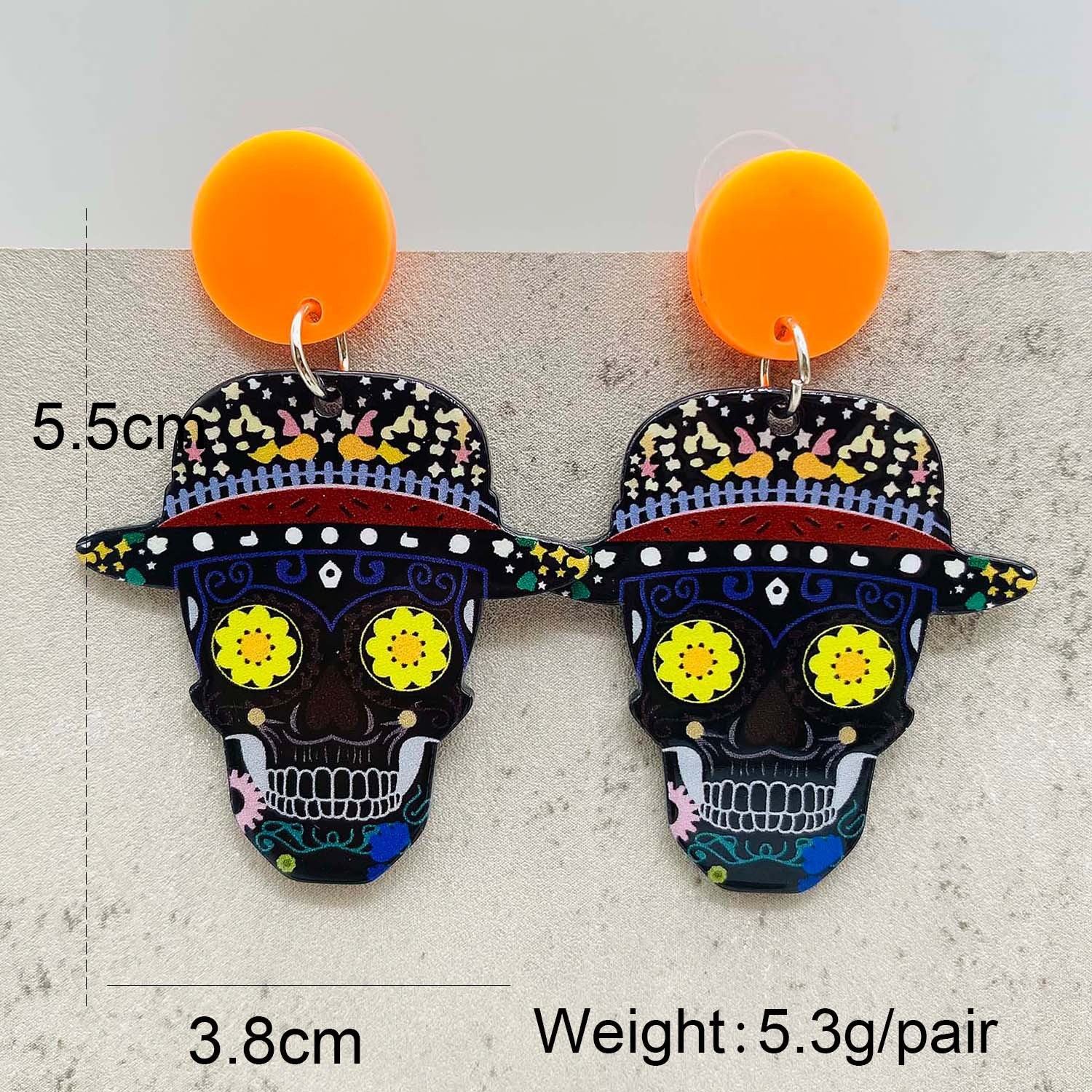 Wholesale Halloween Spider Skull Pumpkin Acrylic Earrings ACC-ES-ChenY023