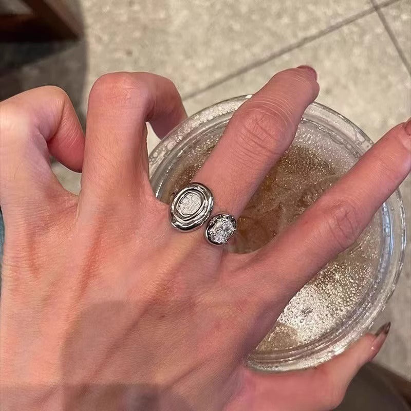 Wholesale Trendy Geometric Silver Ring Adjustable Fashion Accessory for Everyday Wear