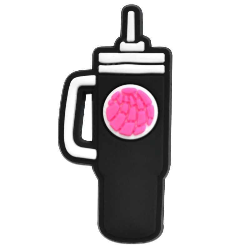 Wholesale  Random 100pcs Love-themed Water Bottle PVC Soft Rubber Shoe Buckle Decoration