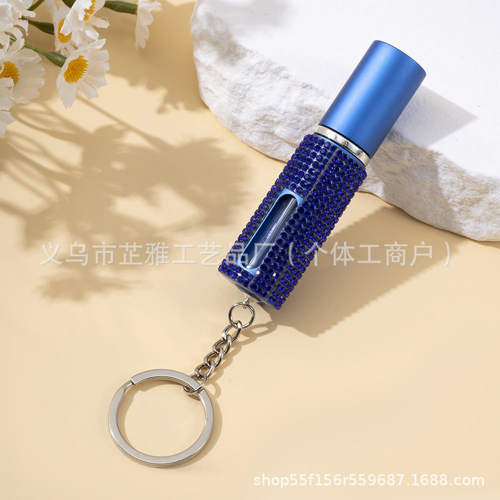Wholesale 5ml Diamond-encrusted Girl' s Perfume Bottling Keychain Small Portable Keychains Accessories