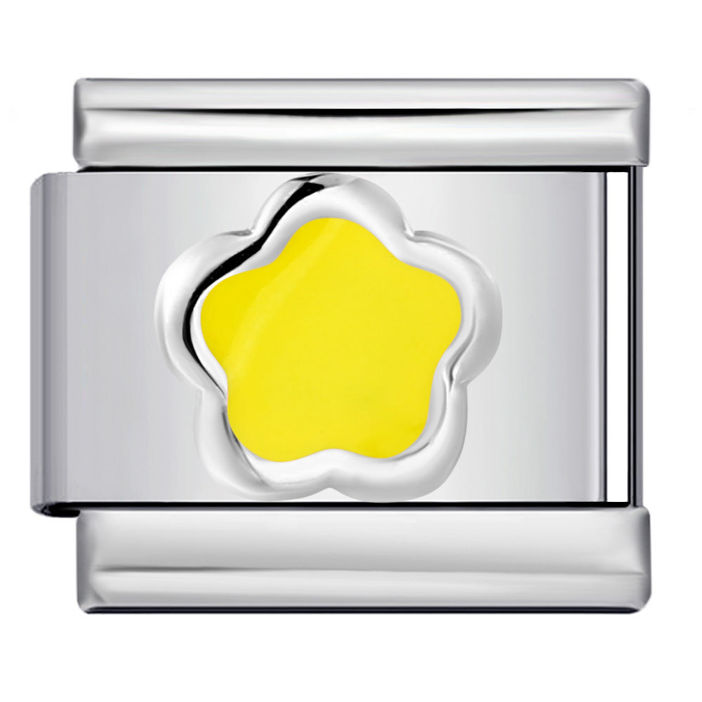 Wholesale Italian Charm Bracelet 9mm DIY Splicing Removable Flowers Stainless Steel Composable Bracelet