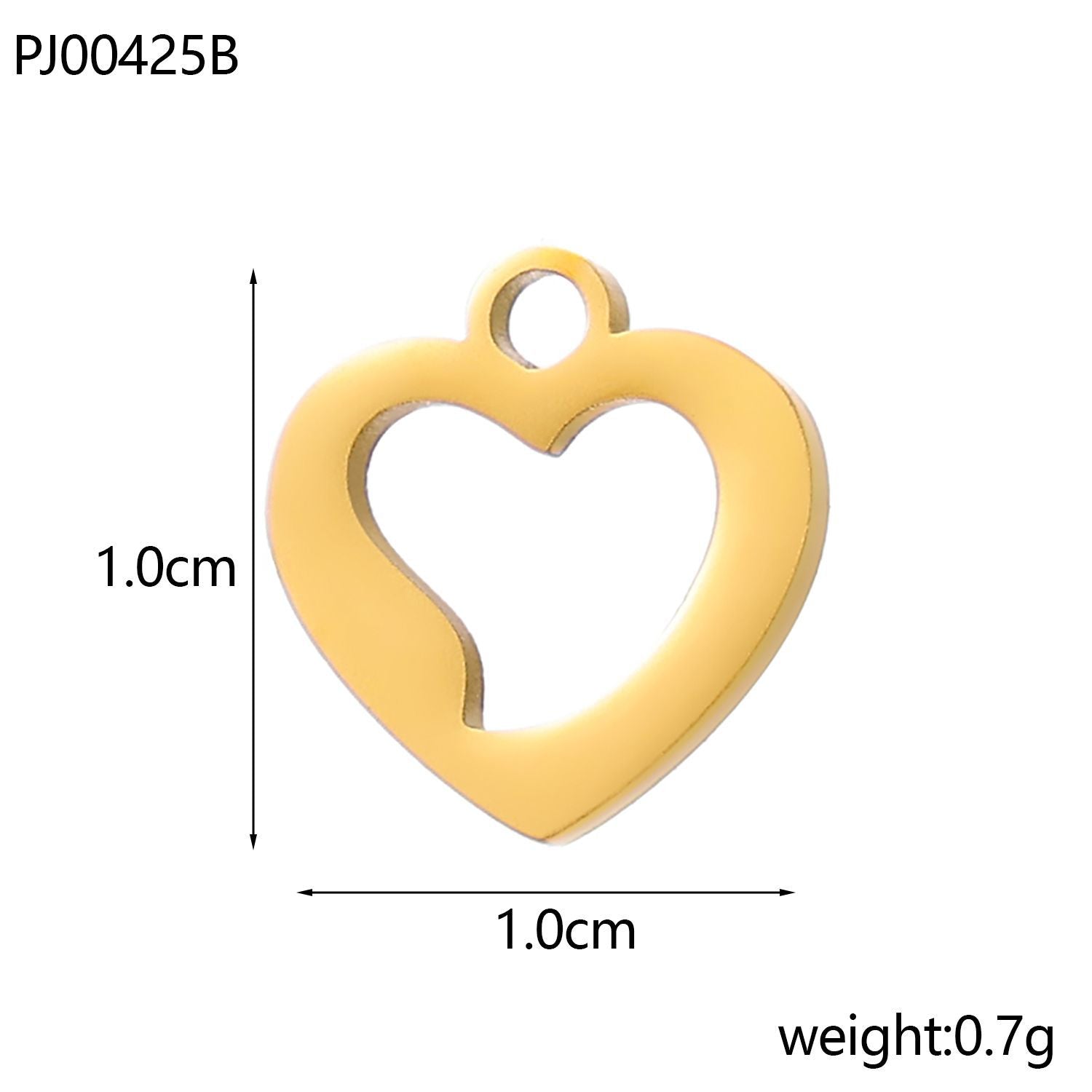 Wholesale Glossy heart five-pointed star stainless steel DIY pendant