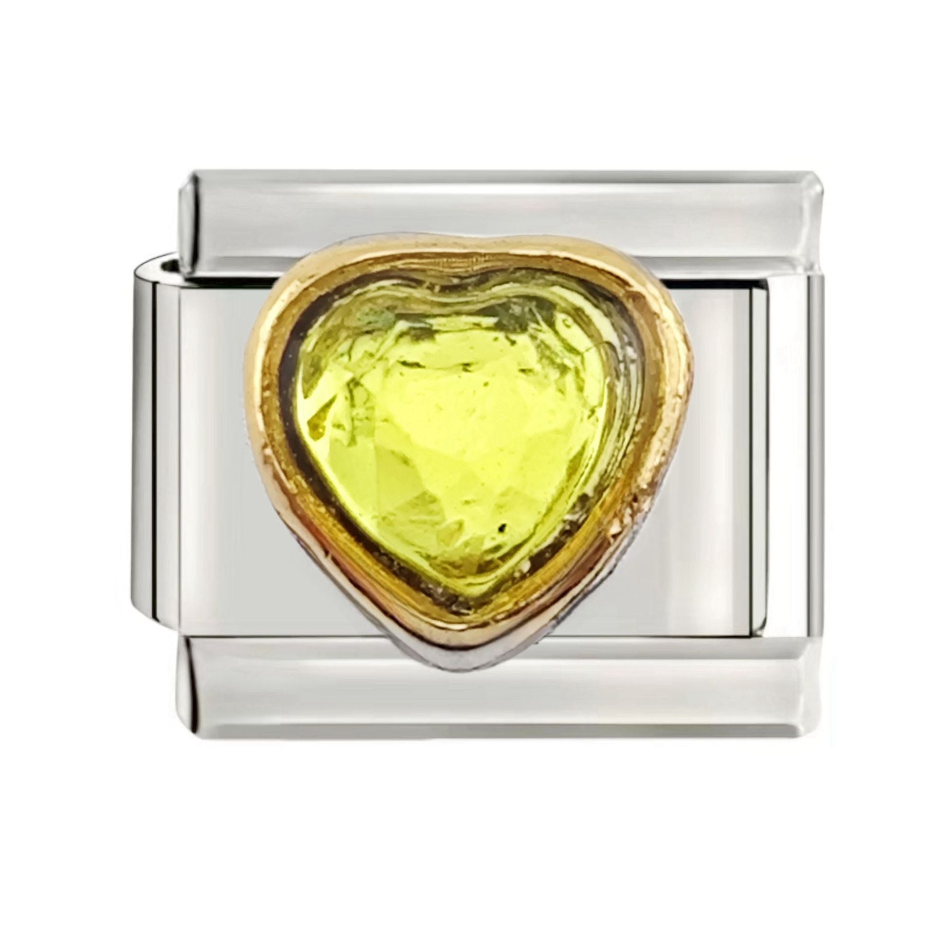 Wholesale Italian Charm Bracelet 9mm DIY  Heart-Shaped Gemstone Series Creative Stainless Steel Composable Bracelet