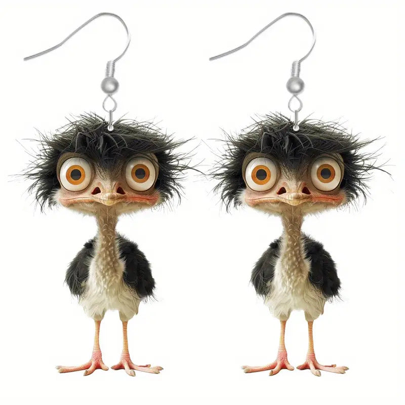Wholesale Acrylic Funny bird earrings