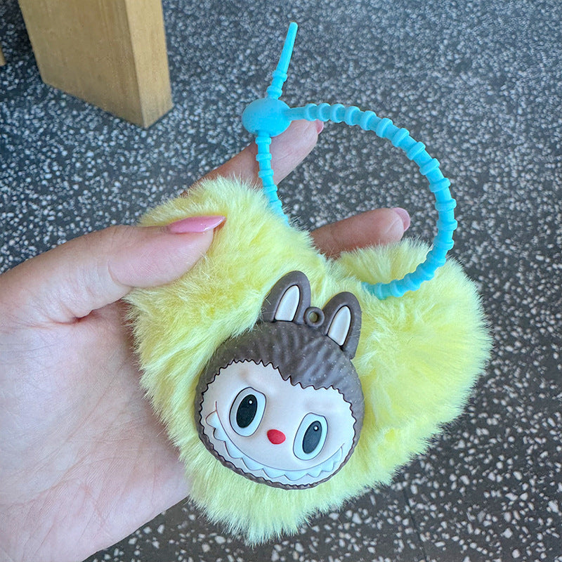 Wholesale Cute Bunny Heart Shaped Plush Ball Keychain ACCVIP-KC-Sanhe002