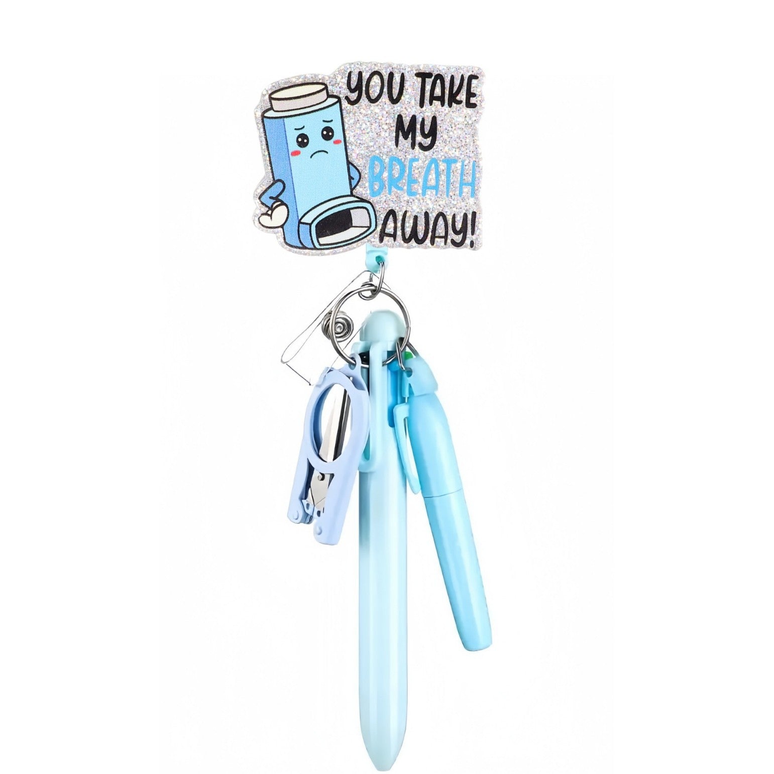 Wholesale Macaron Nurse Pen Set Series Acrylic Retractable Rotating Badge Keychain