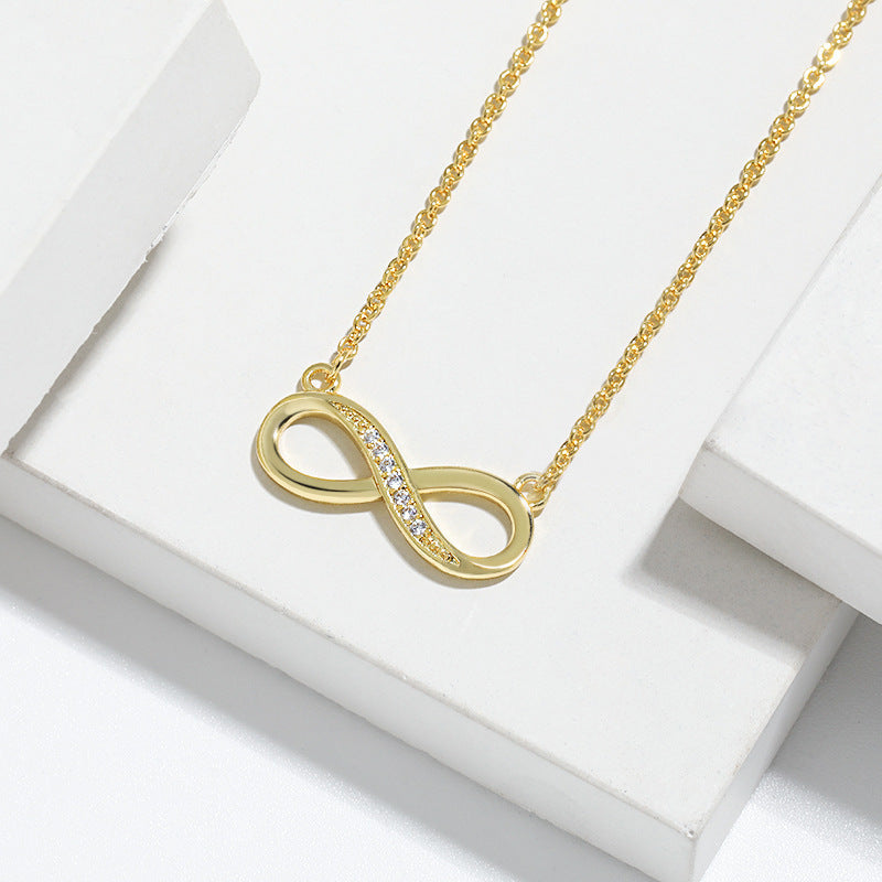 Wholesale  S925 sterling silver 8-word necklace  unlimited lucky symbol niche  clavicle chain