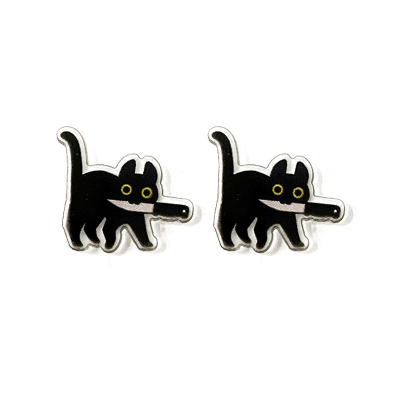 Wholesale Cat Halloween Acrylic Earrings ACC-ES-XinChuan020