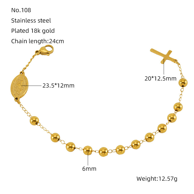 Wholesale stainless steel geometric religious series bracelet