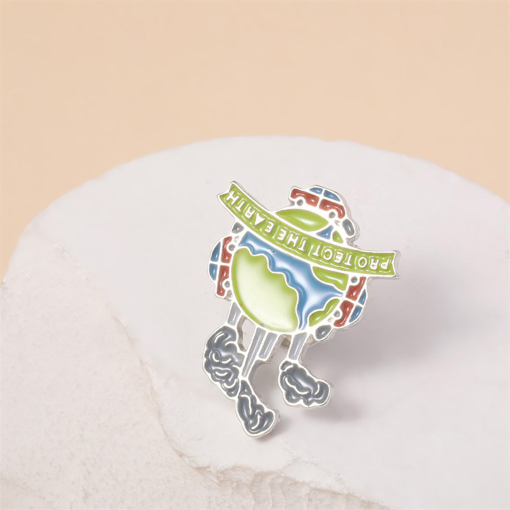 Wholesale Protection themed earth brooch