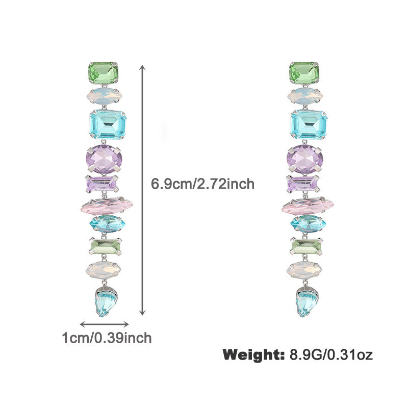 Wholesale Copper Colorful High End Glass Diamond Earrings ACC-ES-KJ020