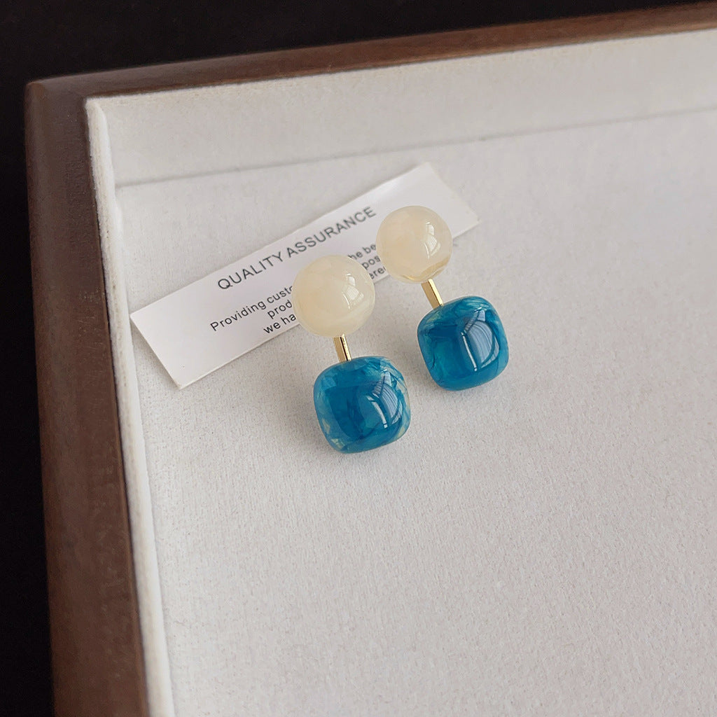 Wholesale Blue oil-drop retro earrings