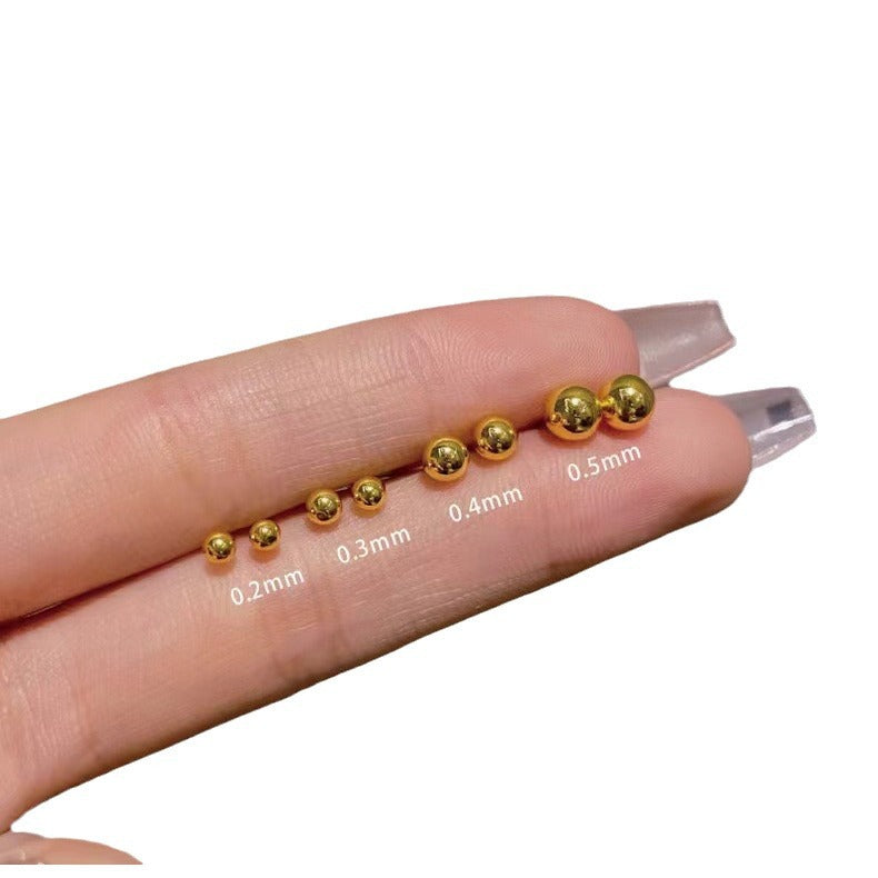 Wholesale S925 silver gold frosted small gold beads earrings