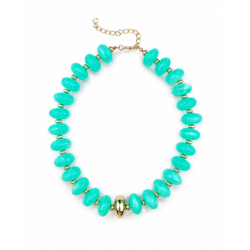 Wholesale Dopamine Color Acrylic Geometric Beaded Necklace Trendy Jewelry Gift for Women