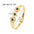 Wholesale stainless steel heart-shaped colorful zircon inlaid white sea shell 18K gold bracelet