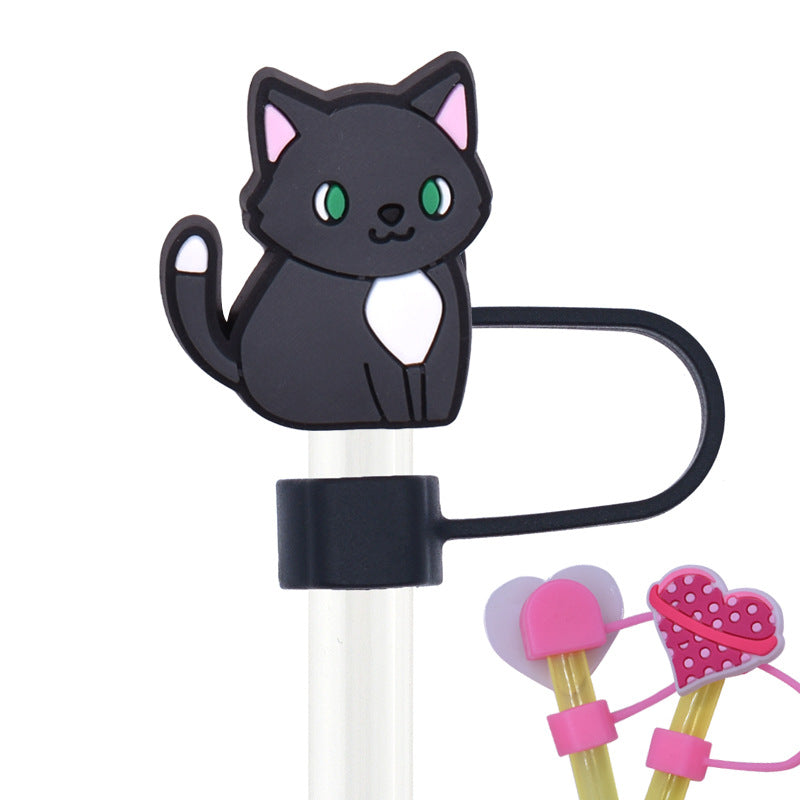 Wholesale Random 100pcs Animal Pet Cat Straw Cover 10MM Straw Tube Cap