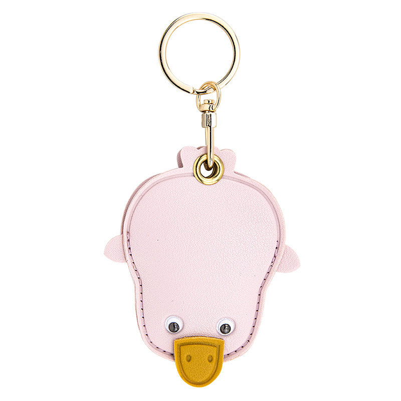 Wholesale Fruit Print Drop Shaped PU Leather Card Holder Keychain Cute Bag Charm Boutique Resale Gift