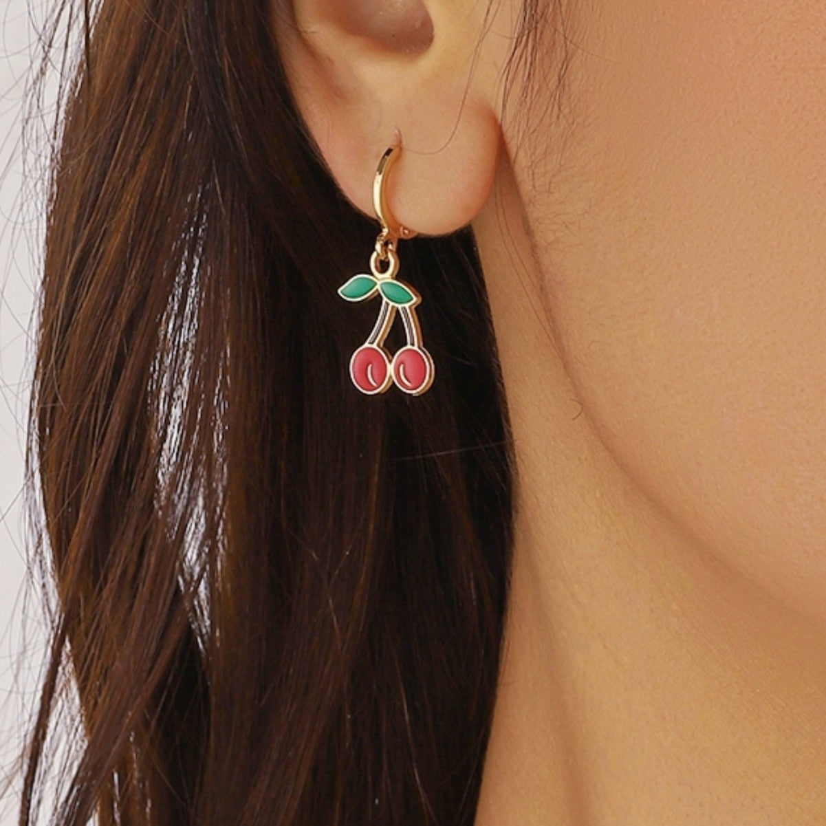 Wholesale  red cherry strawberry fruit earrings